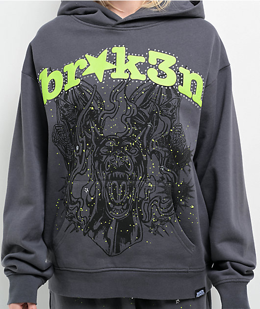 AWFULRUBY bedazzled logo hoodie 2024