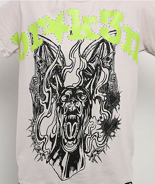 Broken Promises Beware Rhinestone Grey T-Shirt