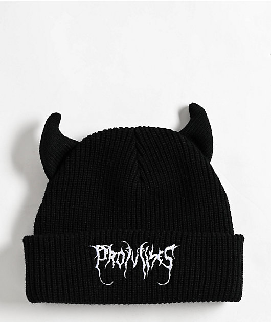 Broken Promises Black Horn Beanie | Zumiez