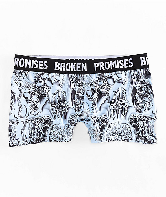 Broken Promises Blasted Blue Boyshort Underwear