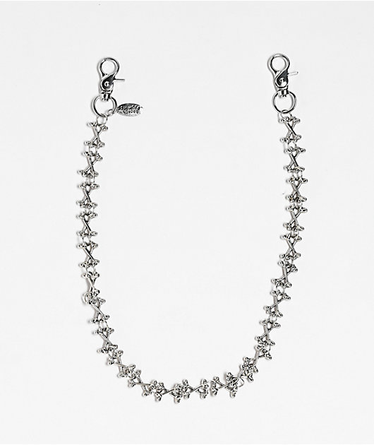 Broken Promises Bones Silver Pocket Chain