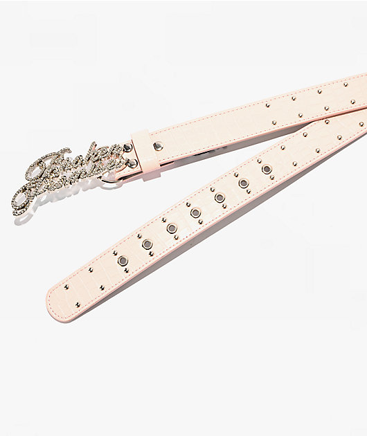 Broken Promises Bougie Studded Pink Belt