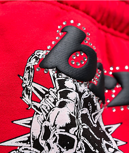 Broken Promises Breakthrough Red Rhinestone Sweat Shorts 