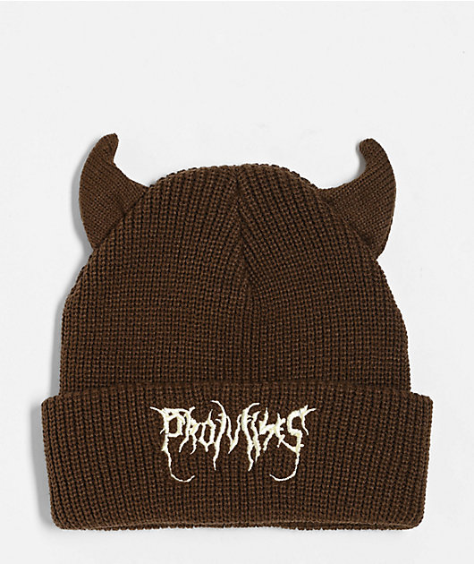 Broken Promises Brown Horn Beanie | Zumiez