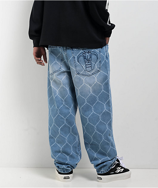 Broken Promises Chain Link Blue Wash Denim Jeans | Zumiez