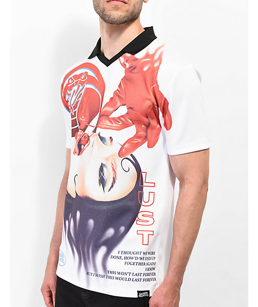 Broken Promises Cherry Bomb White & Black Soccer Jersey | Zumiez