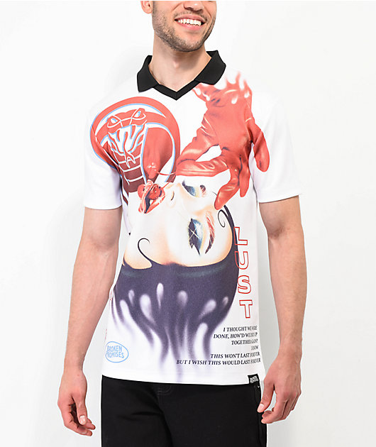 Broken Promises Cherry Bomb White & Black Soccer Jersey | Zumiez