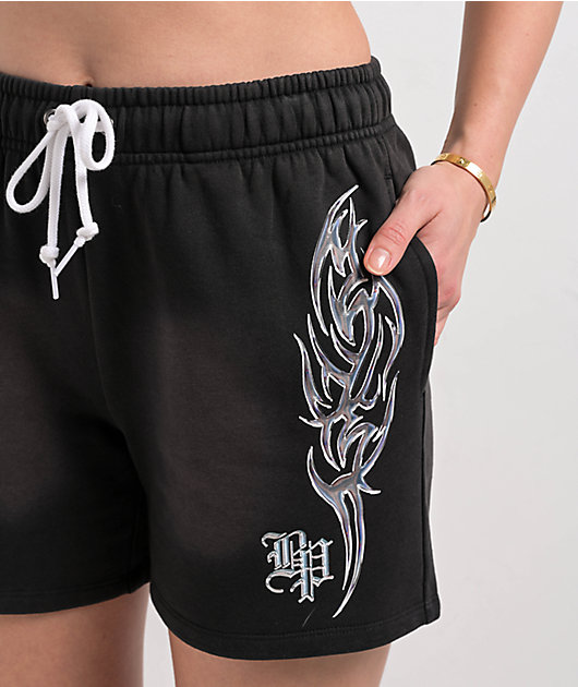 Broken Promises Chromium Black Wash Sweat Shorts