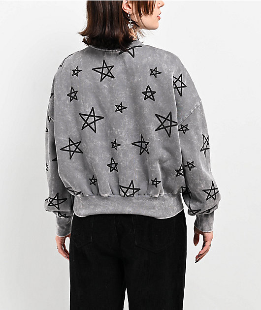 Broken Promises Chuck Grey Crop Crewneck Sweatshirt