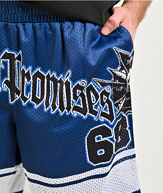 Broken Promises Compass Blue Mesh Shorts