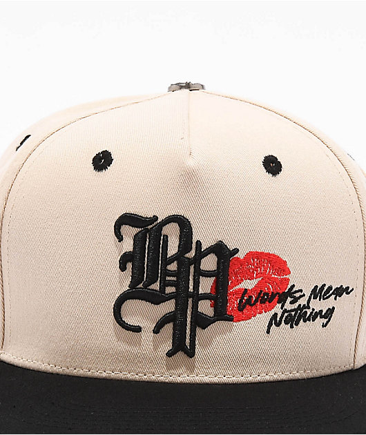 Broken Promises Crave Cream & Black Snapback Hat