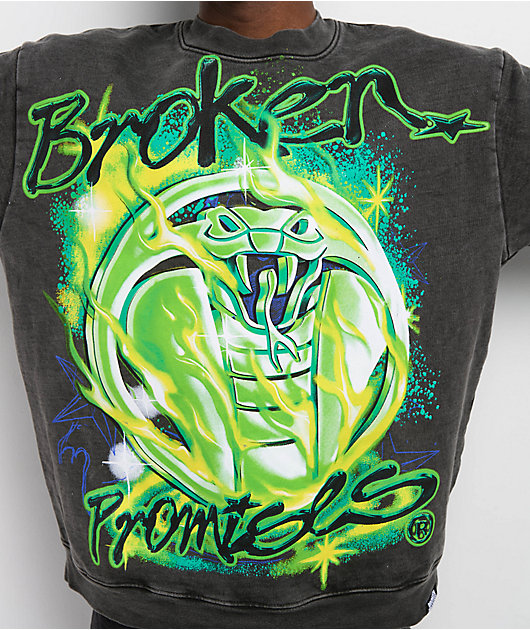 Broken Promises Cross Your Mind Vintage Black Crew Neck Sweatshirt