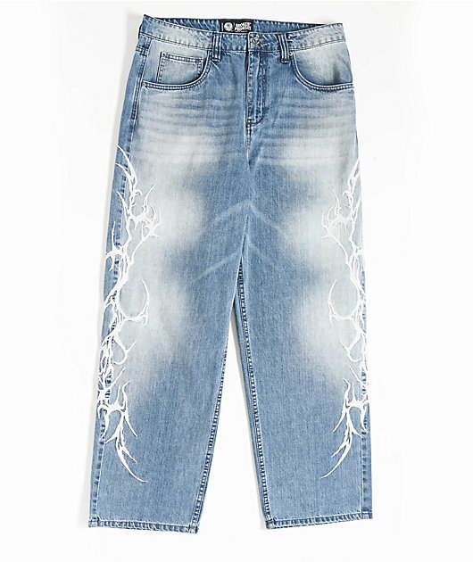 Broken Promises CyberSig Blue Wash Baggy Jeans | Zumiez
