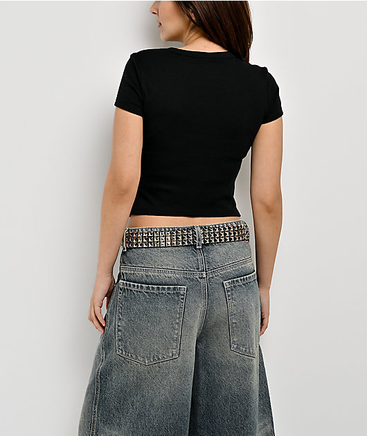 Broken Promises Cybermega Black Crop T-Shirt
