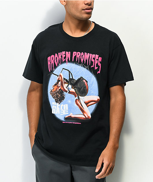 Broken Promises Dark Web Black T-Shirt