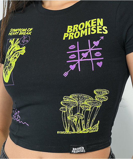 Broken Promises Delirium 420 Black Crop T-Shirt
