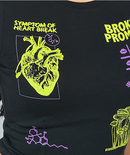 Broken Promises Delirium 420 Black Crop T-Shirt