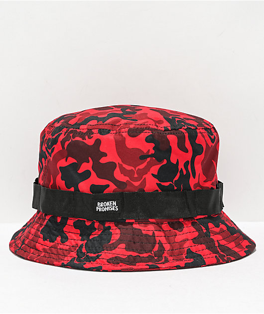 Broken Promises Demon Red & Black Camo Bucket Hat