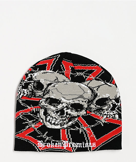 Broken Promises Devils Den Black Skully Beanie | Zumiez