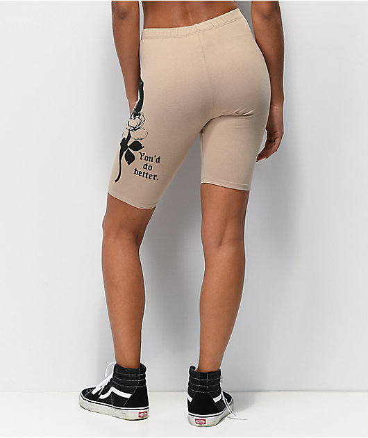 tan bike shorts