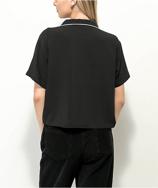 Broken Promises Duplicity Black Crop Short Sleeve Shirt