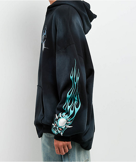 Broken Promises Embrace The Chaos Black Wash Hoodie