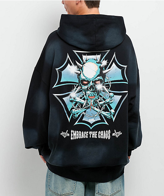 Broken Promises Embrace The Chaos Black Wash Hoodie | Zumiez