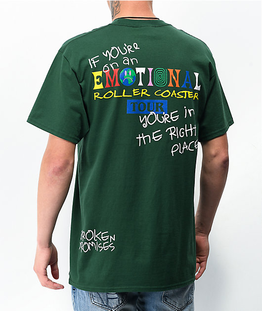 Broken Promises Emotional Crew Green T-Shirt