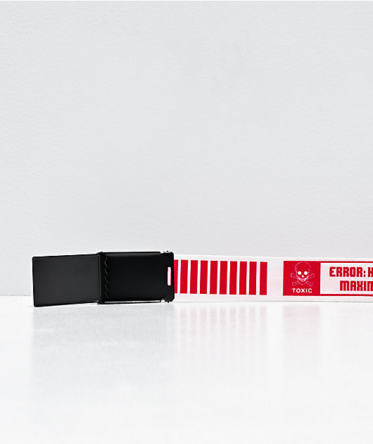 Broken Promises Emotional White & Red Web Belt