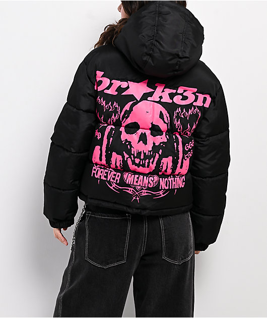 Broken Promises Faceless Black Puffer Jacket | Zumiez