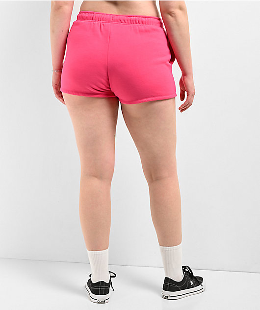 Broken Promises Faceless Pink Rhinestone Sweat Shorts | Zumiez