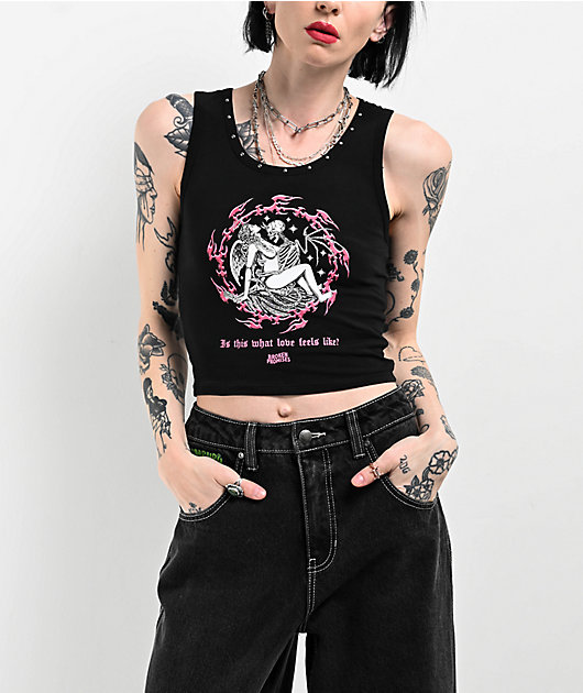 Broken Promises Feels Like Studded Black Tank Top | Zumiez