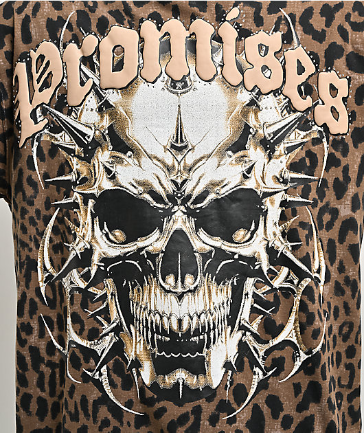 Broken Promises Feral Leopard Print Brown Wash T-Shirt