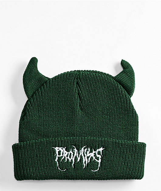 Broken Promises Horn Forest Green Beanie | Zumiez