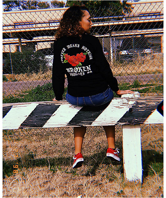 Broken Promises Forever Means Nothing Black Long Sleeve T-Shirt