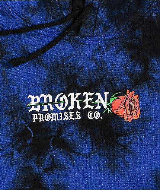Broken Promises Forever Numb Blue Tie Dye Hoodie