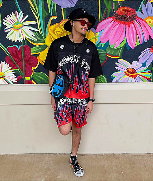Broken Promises Frenemy Black & Red Mesh Shorts | Zumiez