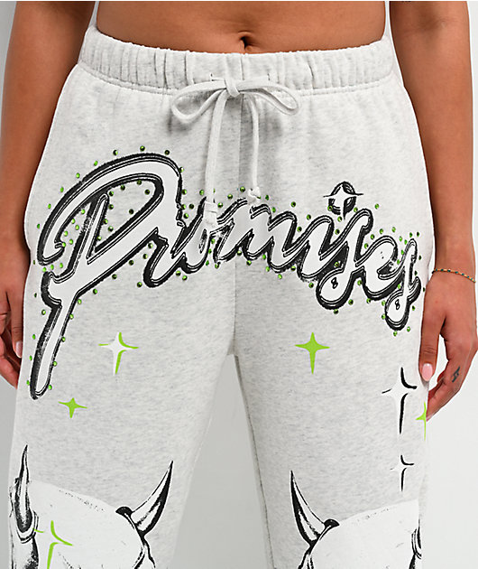 Broken Promises Get A Grip Grey Wide Leg Sweatpants