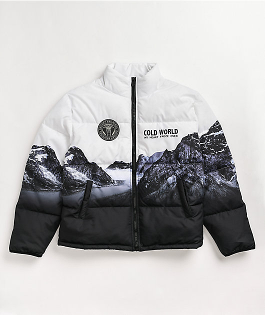 Broken Promises Glacier Cold Black & White Puffer Jacket