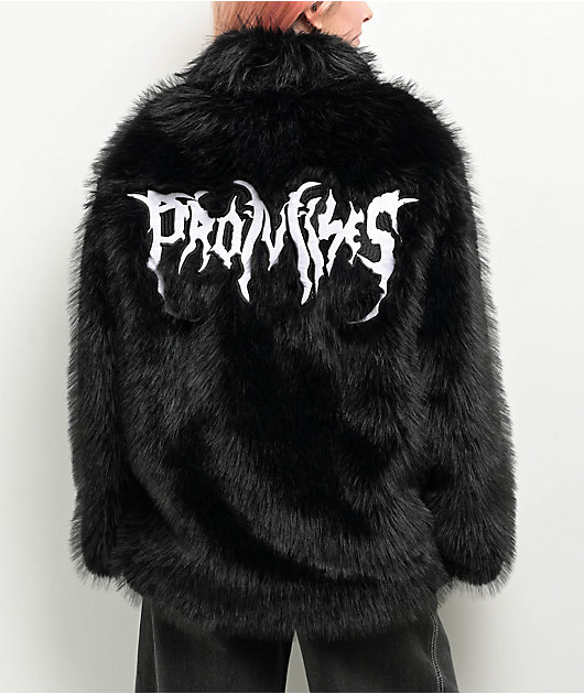 Broken Promises Graveyard Black Faux Fur Zip Jacket | Zumiez Broken Promises Graveyard Black Faux Fur Zip Jacket | Zumiez