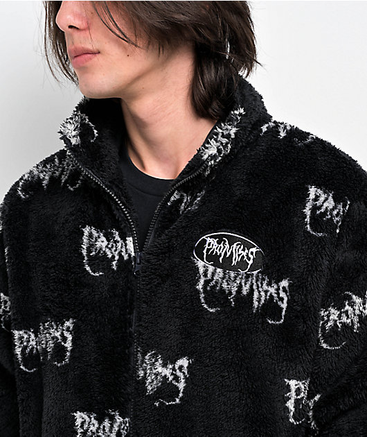 Broken Promises Graveyard Black Sherpa Jacket | Zumiez