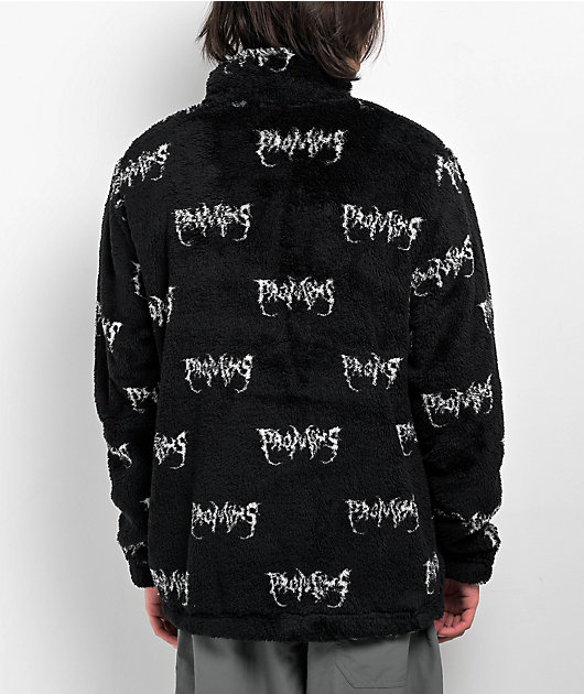 Broken Promises Graveyard Black Sherpa Jacket | Zumiez