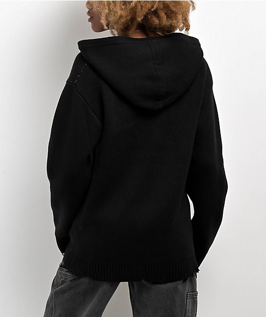 Broken Promises Graveyard Knit Black Hoodie