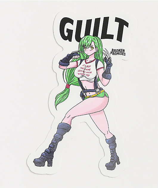 Broken Promises Guilt Fighter Anime Sticker