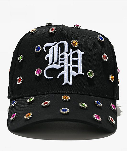 Broken Promises Headcase Rhinestone Black Snapback Hat
