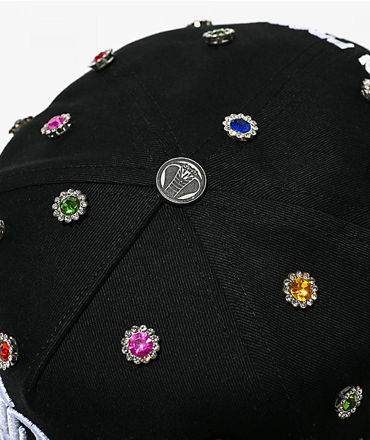 Broken Promises Headcase Rhinestone Black Snapback Hat
