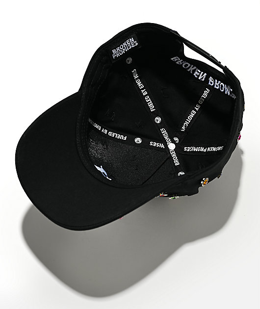 Broken Promises Headcase Rhinestone Black Snapback Hat