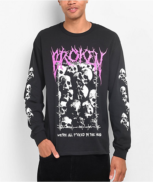 Broken Promises Headcount Black Long Sleeve T-Shirt | Zumiez