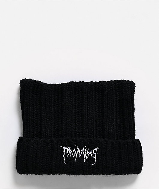 Broken Promises HellKat Black Crotchet Cat Beanie