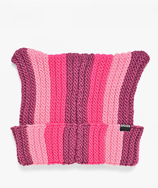 Broken Promises HellKat Pink Crotchet Cat Beanie